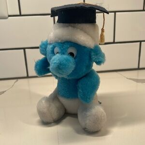 Vintage plush peyo-1982 graduation Smurf Wallace Berrie & Company Inc.